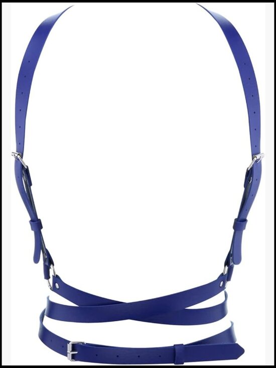 Women Punk Faux Leather Waist Harness Belt Adjustable Cincher Nightclub Rave